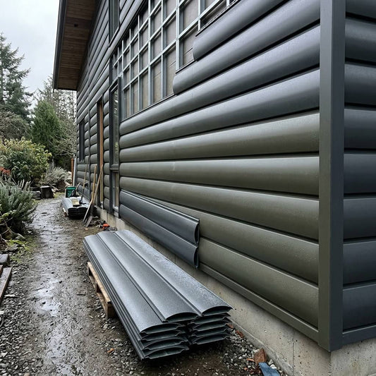 Steel Log-Lap Cladding with Matt Pural Coating (3 m × 220 mm)